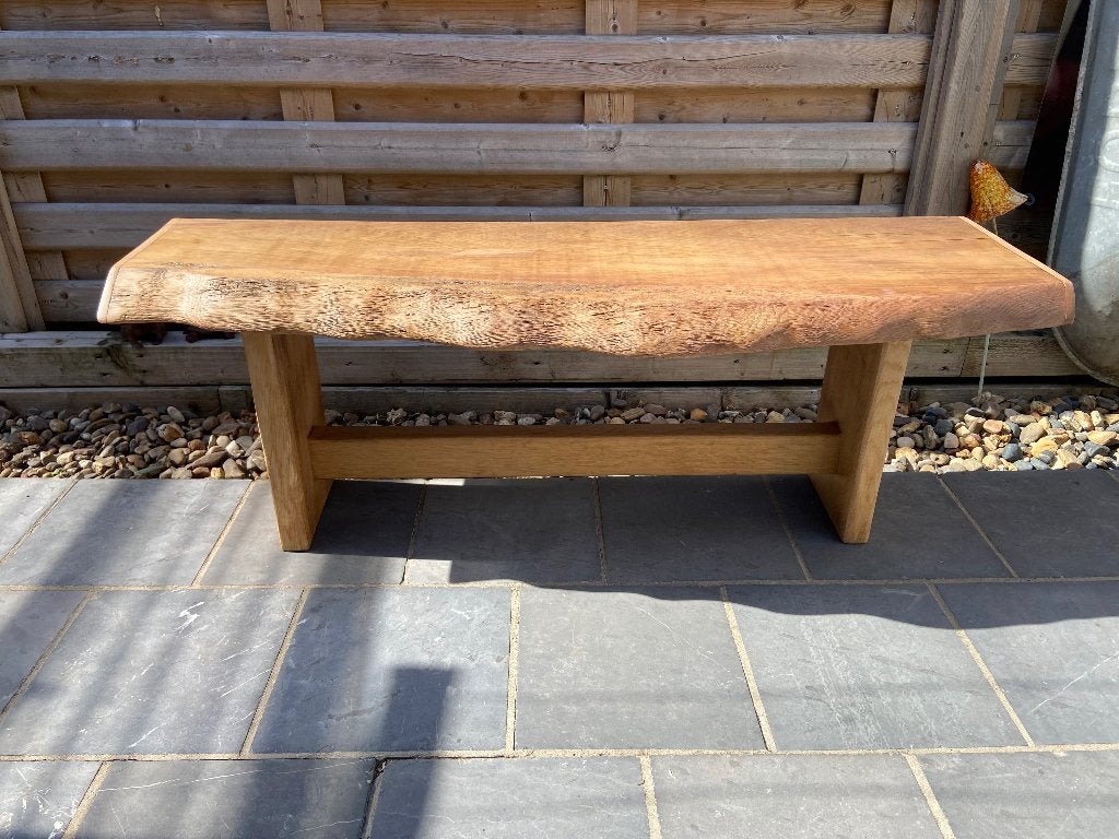 massief eiken tuinbank, Tuin en Terras, Ophalen, Gebruikt, Hout