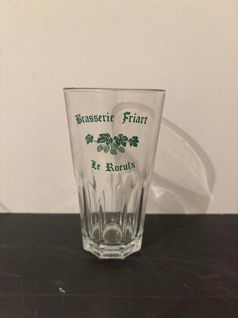 Verre à bière ancien Brasserie Friart Le Roeulx, Enlèvement ou Envoi, Comme neuf, Verre ou Verres, Autres marques