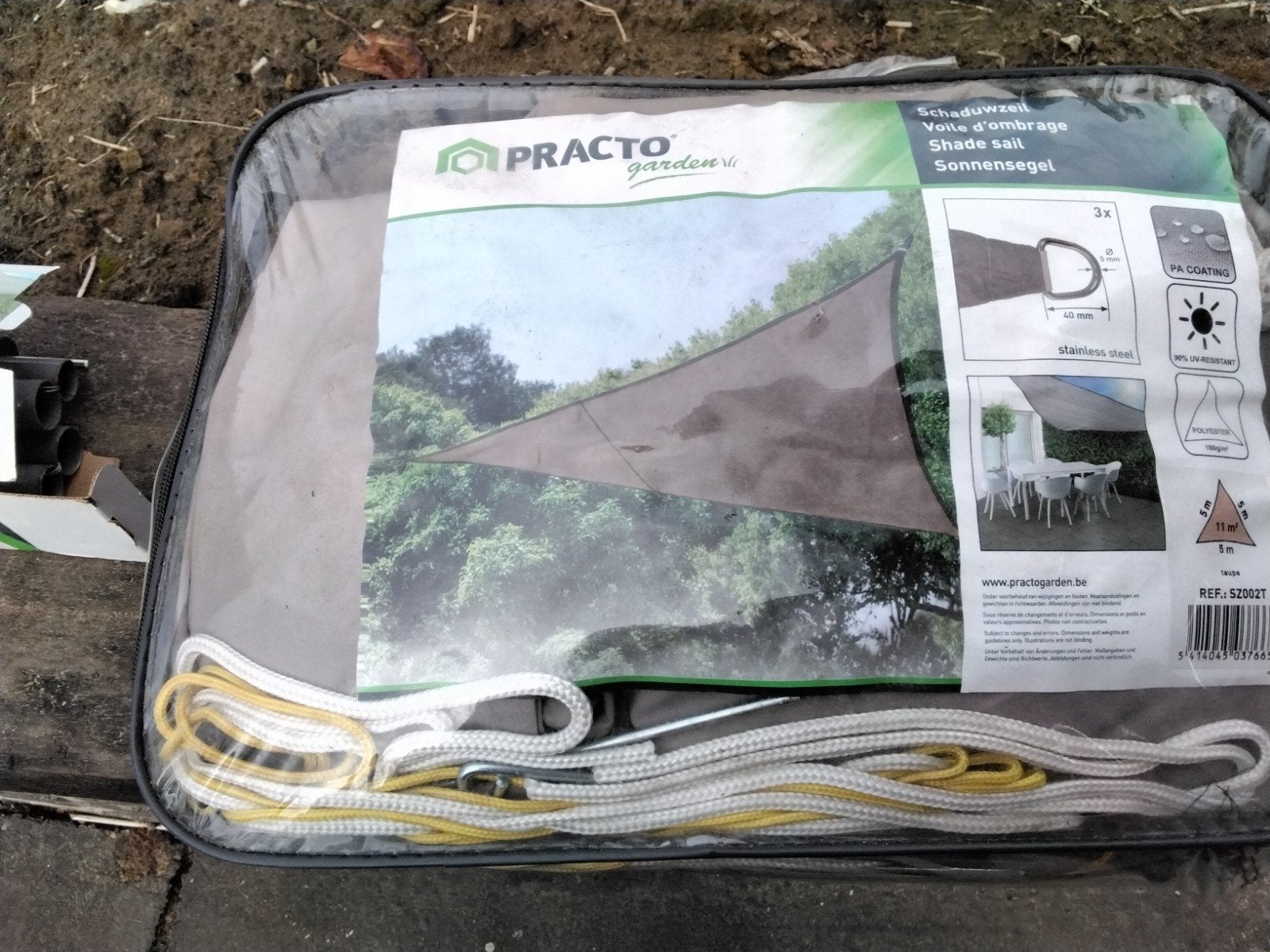 schaduwdoek 5x5x5m, Ophalen, Zo goed als nieuw