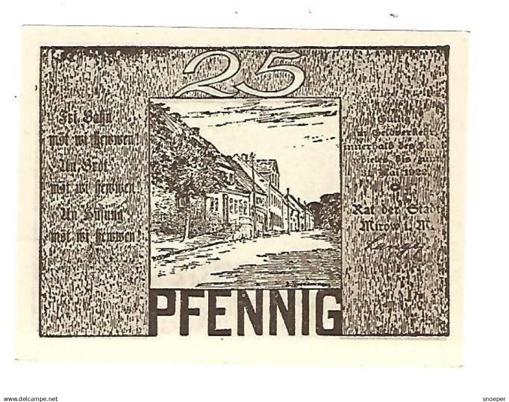 notgeld mirow 25 pfennig 889.1, Postzegels en Munten, Verzenden, Duitsland, Los biljet