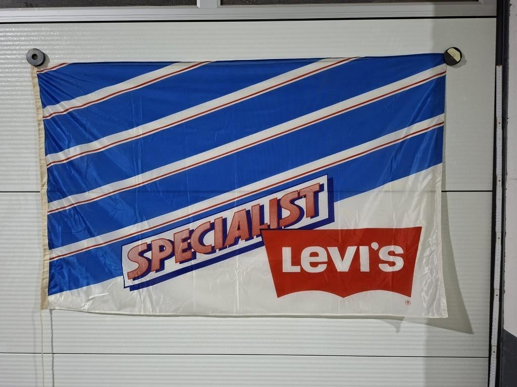Levi's nylon banner / vlag, nylon doek Levi's, 143 x 93 cm, Verzamelen, Merken en Reclamevoorwerpen, Ophalen of Verzenden, Gebruikt
