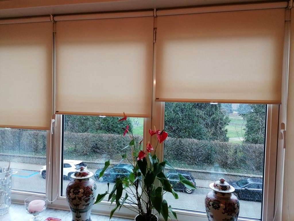 4 Luxaflex rolgordijnen, licht beige, Ophalen, Beige