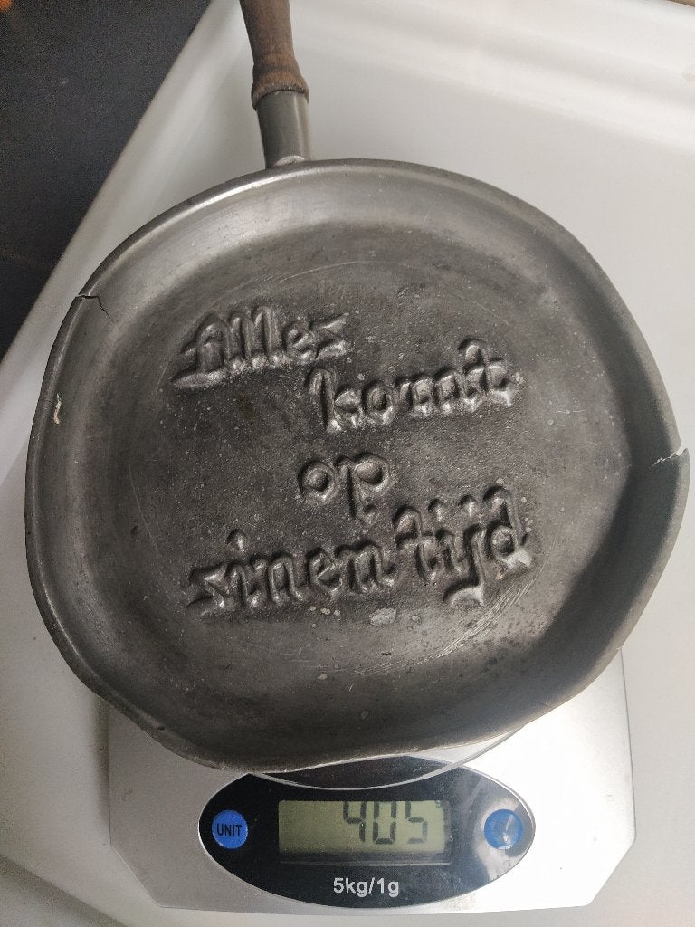 tinnen onderzetters +asbak+kandelaar+steelpan, Ophalen of Verzenden