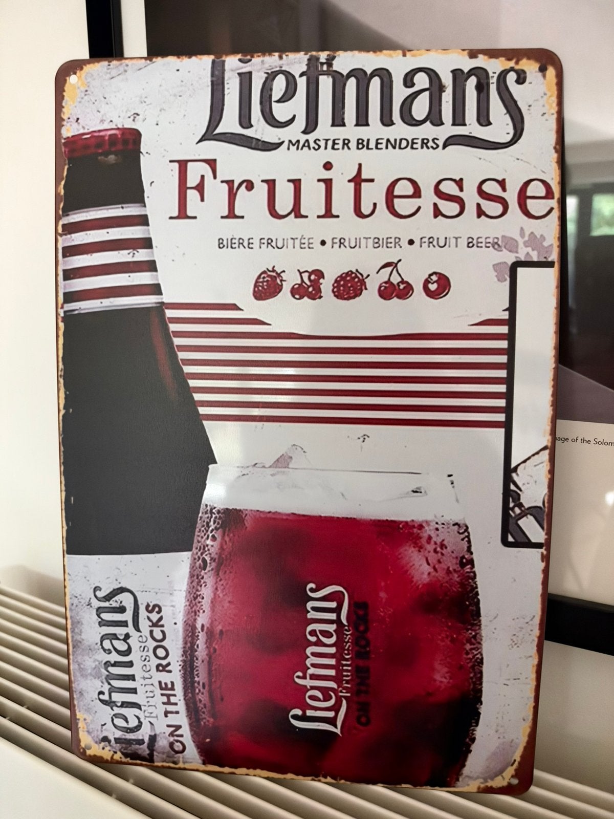 Panneau publicitaire en métal Liefmans, Enlèvement ou Envoi, Comme neuf, Panneau publicitaire