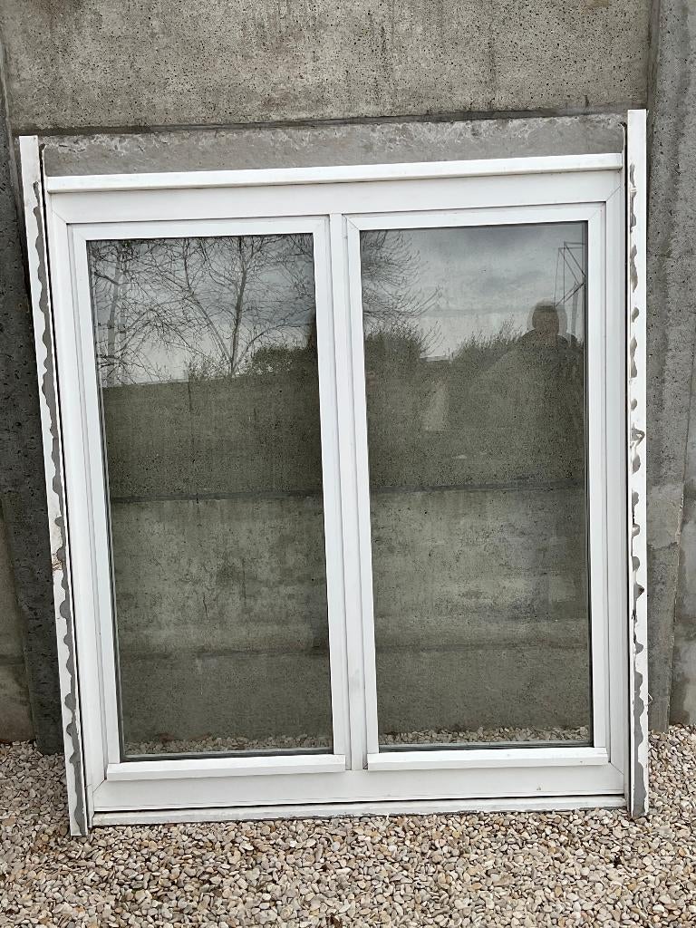 Wit aluminium raam 121 x 136 cm, Doe-het-zelf en Bouw, Glas en Ramen, Ophalen, Gevelraam of Ruit, 120 tot 160 cm, Zo goed als nieuw