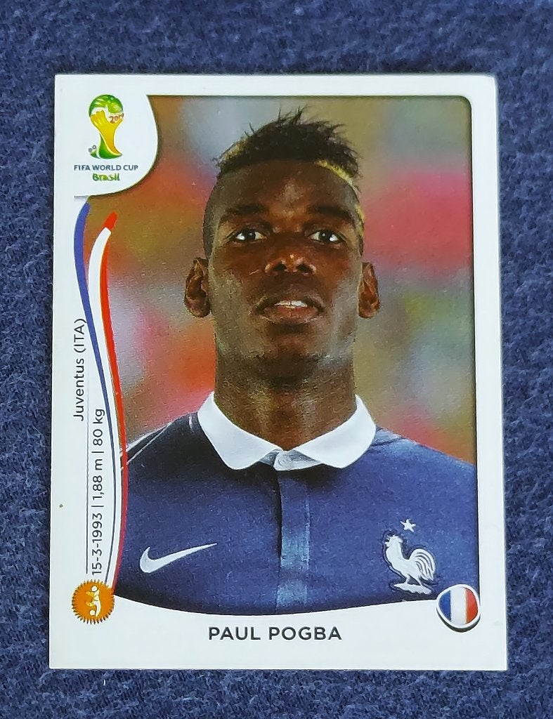 Panini sticker card voetbal ' WK Brasil 2014 - Paul Pogba ', Verzamelen, Sportartikelen en Voetbal, Nieuw, Poster, Plaatje of Sticker