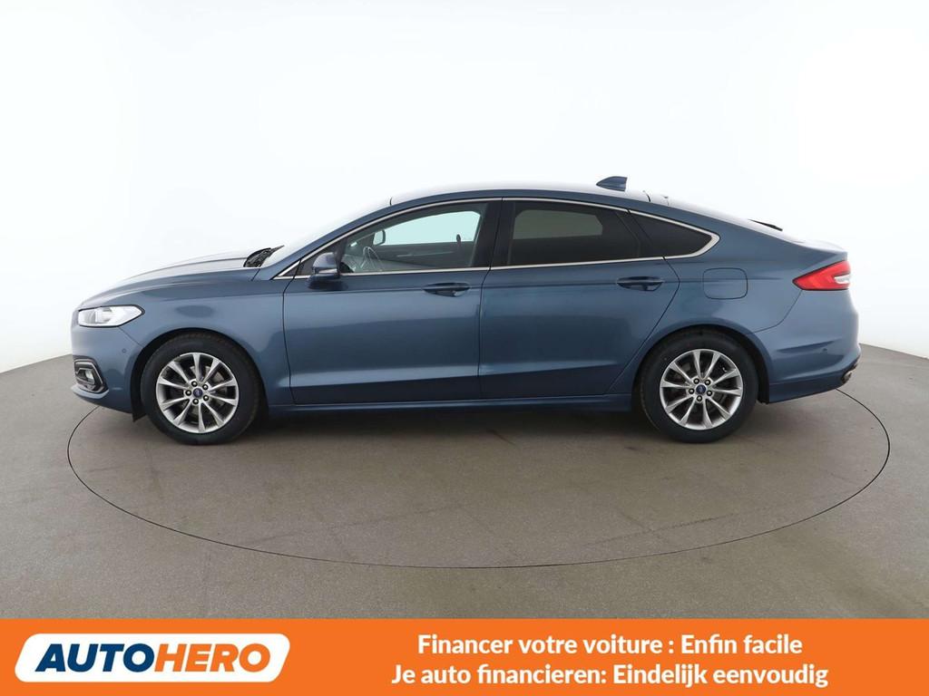 Ford Mondeo 2.0 TDCi EcoBlue Titanium (bj 2020, automaat), Auto's, Gebruikt, Mondeo, Blauw, Leder