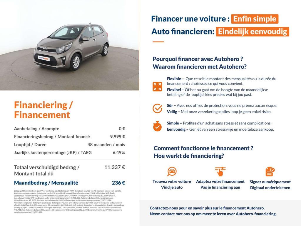 Kia Picanto 1.2 Spirit (bj 2018), Voorwielaandrijving, Stof, Gebruikt, 939 kg