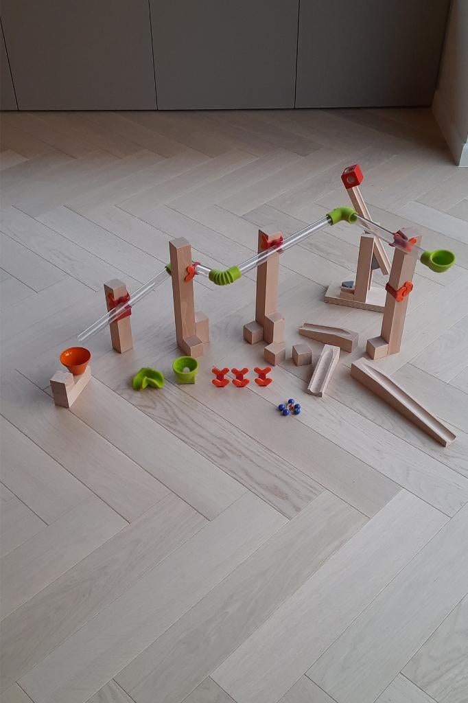 HABA knikkerbaan sound race (302135), Kinderen en Baby's, Ophalen, Gebruikt, Bouwen