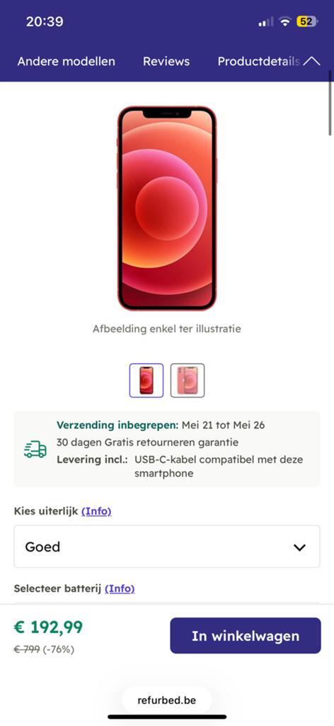 Iphone 12, Telecommunicatie, Mobiele telefoons | Apple iPhone, Ophalen of Verzenden, Zo goed als nieuw, IPhone 12
