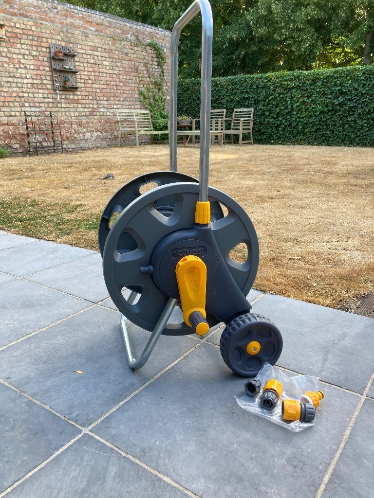 Tuinslanghaspel met aansluitingen, Tuin en Terras, Tuinslangen, Ophalen, Zo goed als nieuw, Tuinslanghaspel
