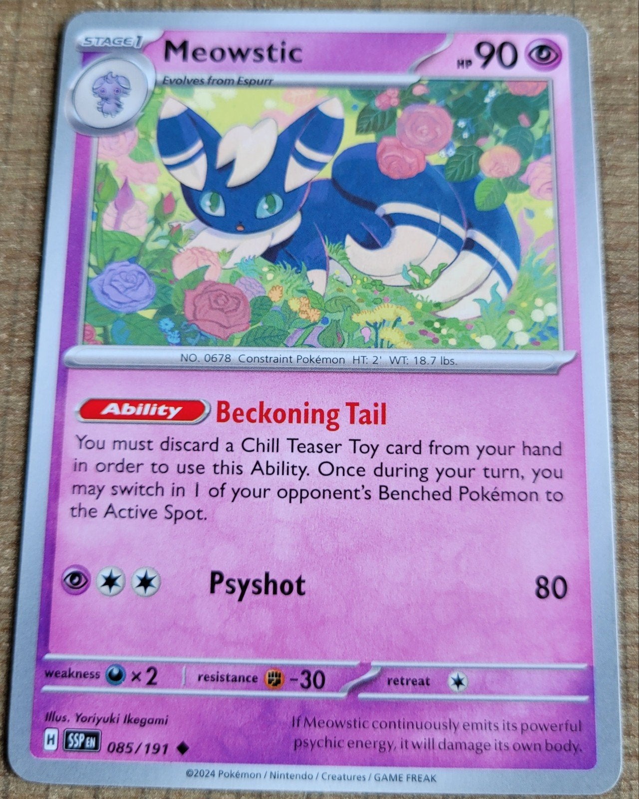 Meowstic (085/191), Ophalen of Verzenden, Zo goed als nieuw, Losse kaart