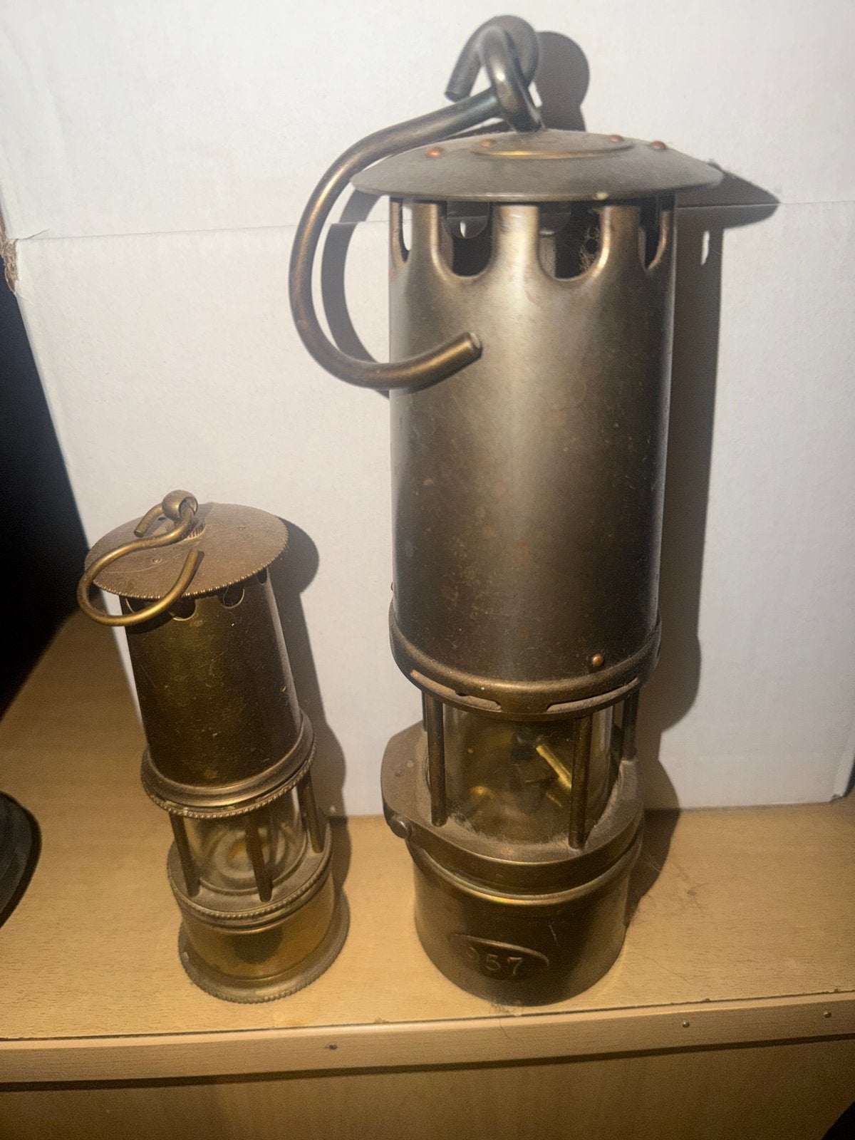 Koolputters lampen . 1 kleine , 1 grote., Antiek en Kunst, Antiek | Brons en Koper, Ophalen, Koper