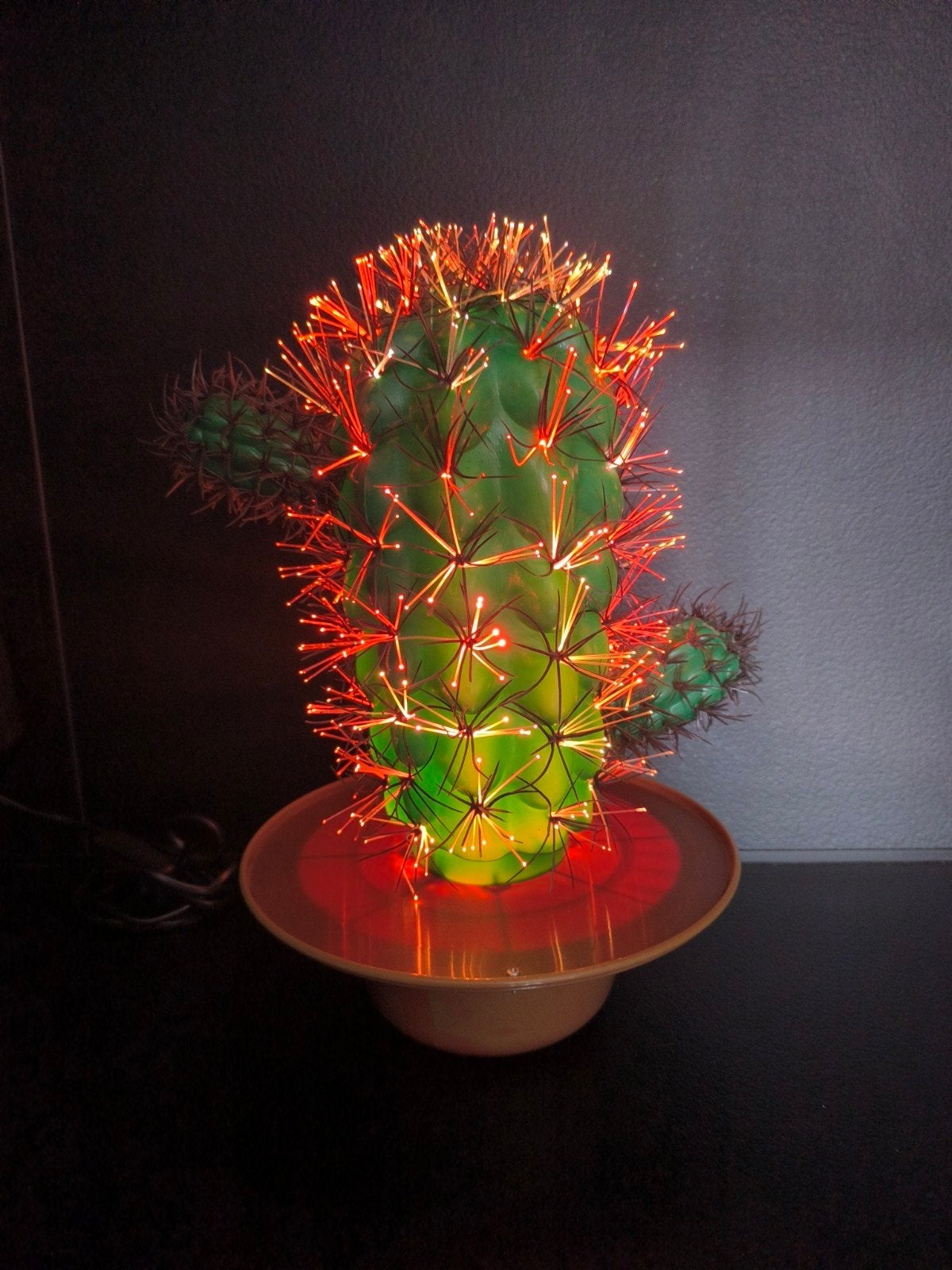 Vintage Cactus Glasvezel Lamp (Fiber Optic) – Jaren '80/'90, Antiek en Kunst, Ophalen