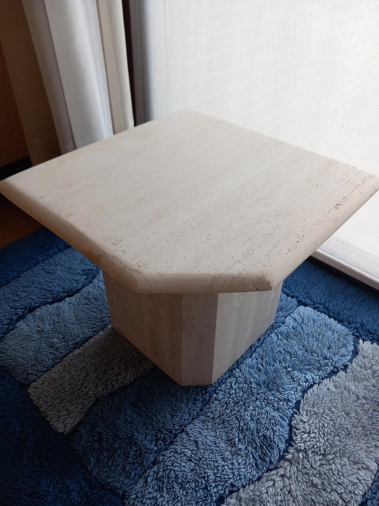 Table d'appoint en travertin 40x40x33, Enlèvement ou Envoi
