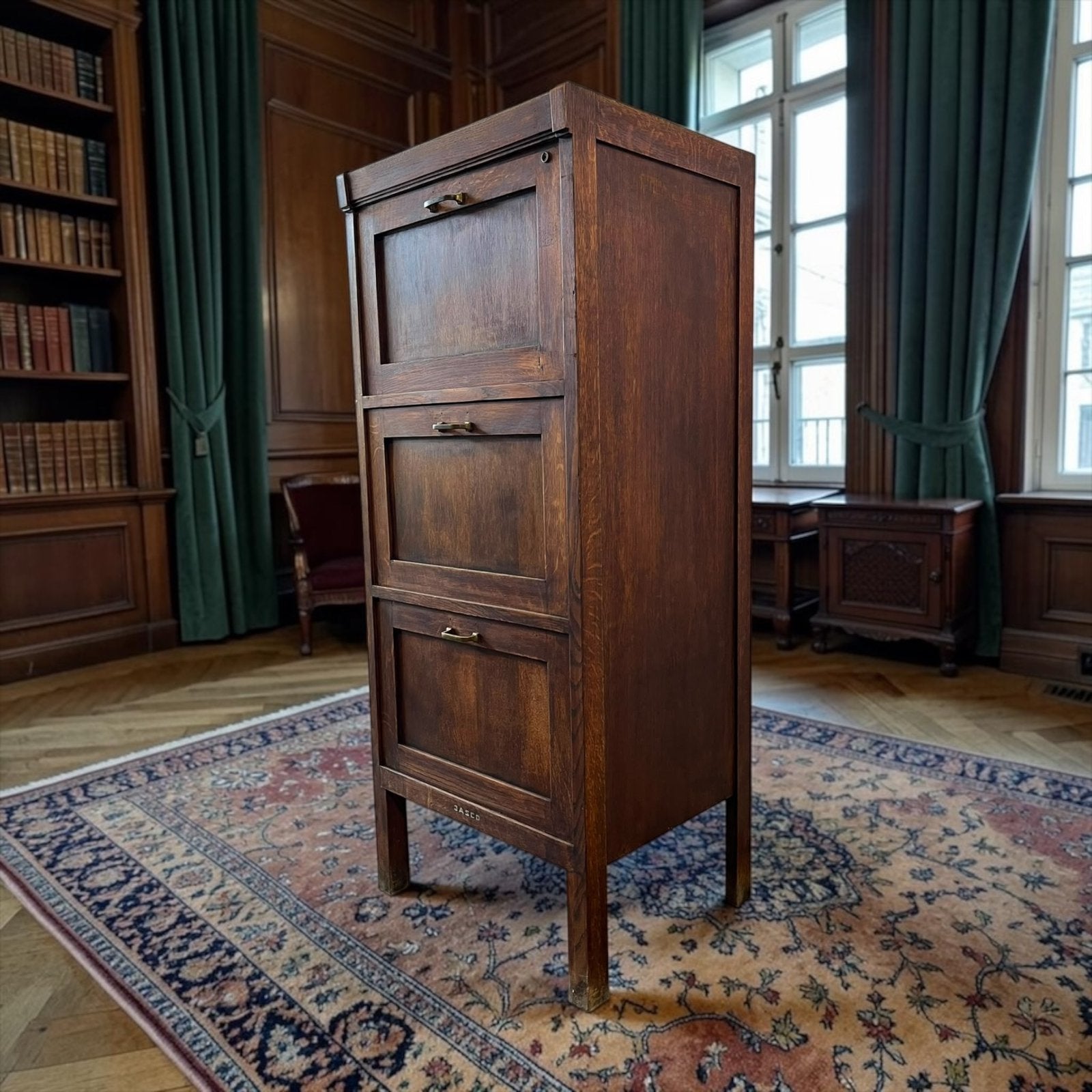 Commode vintage en bois, classeur, armoire de notaire, Envoi