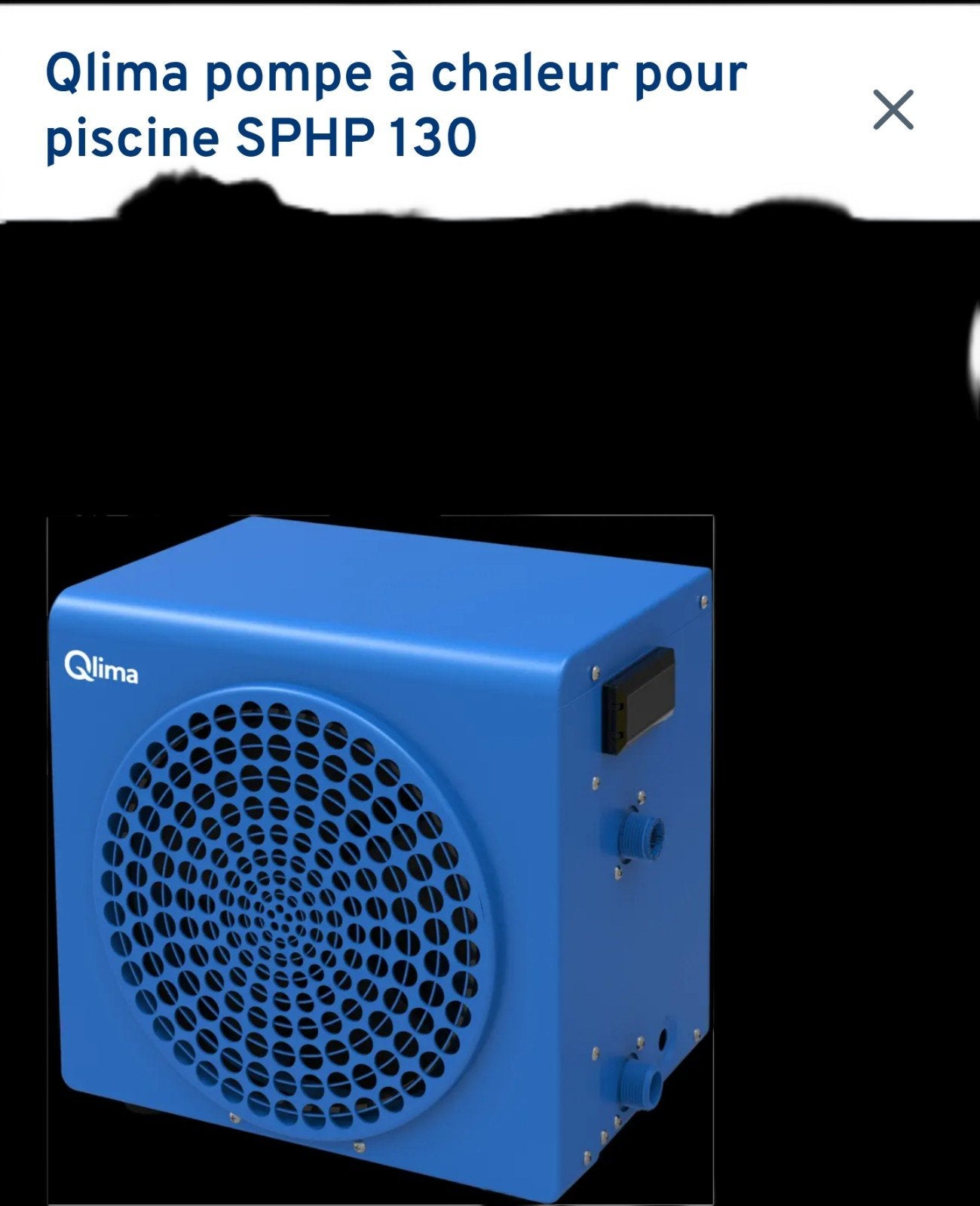 Pompe a chaleur pour piscine Q Lima 3kw servi 1 saison, Pompe