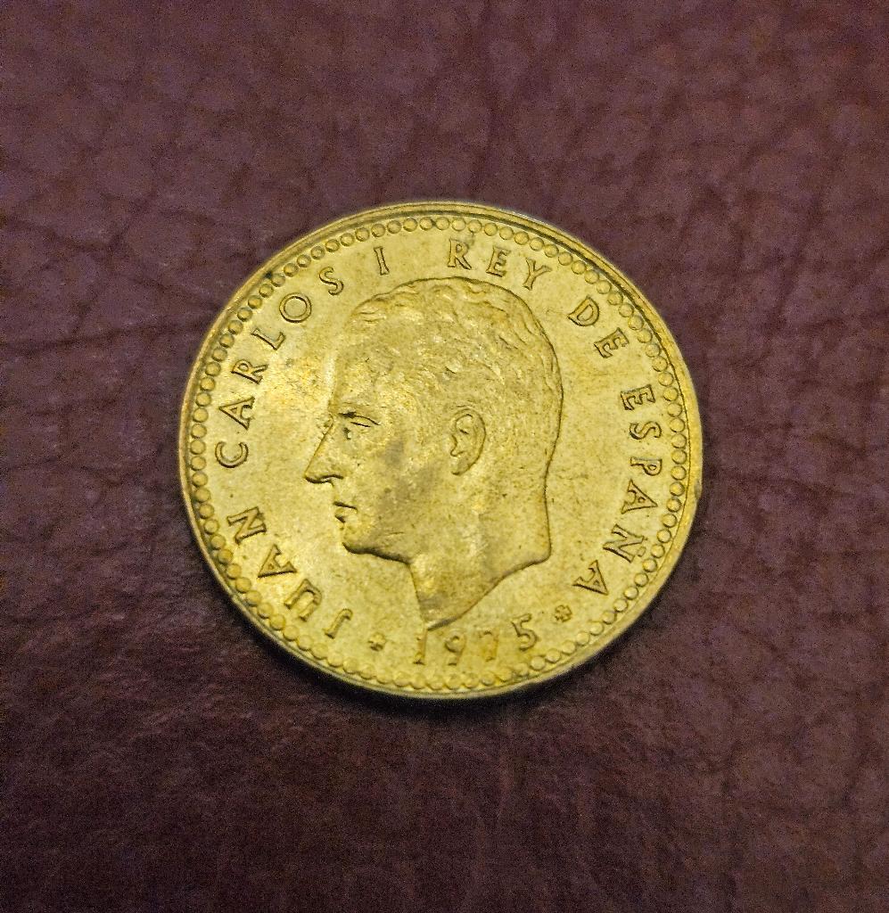 2 Munten 1/una Peseta Spanje Juan Carlos I. 1975 en 1982., Ophalen, Losse munt
