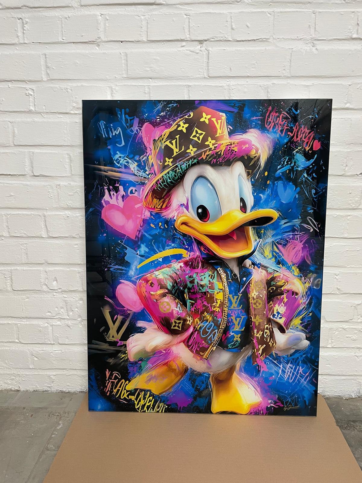 DÉCORATION MURALE DONALD DUCK — 129€, Maison & Meubles, Enlèvement ou Envoi, Verre, Avec verre