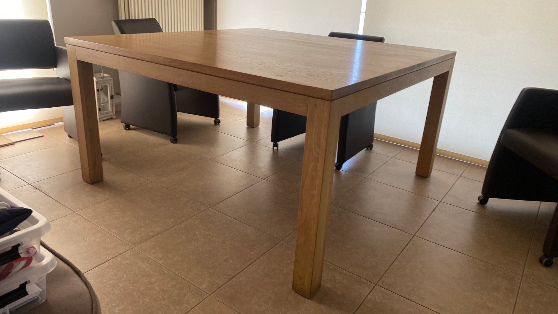 Table à manger, chêne massif, 150x150, Enlèvement, Comme neuf