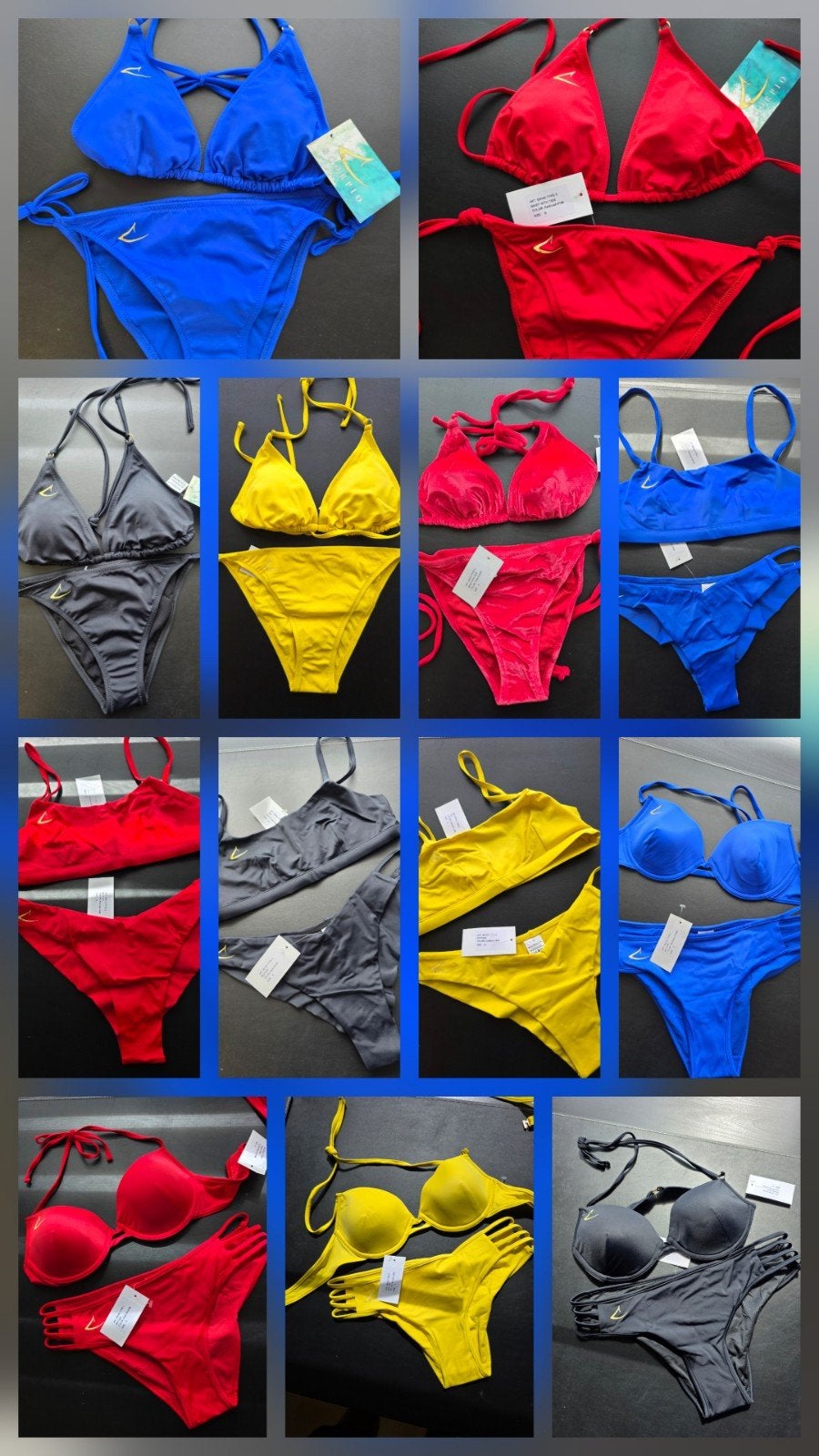 Lot Bikini's van gerecycleerde Italiaanse stof, Kleding | Dames, Ophalen, Blauw, Bikini