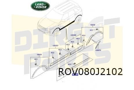 Range Rover wielkuiplijst Rechts voor Origineel! LR036051, Land Rover, -, -, Nieuw