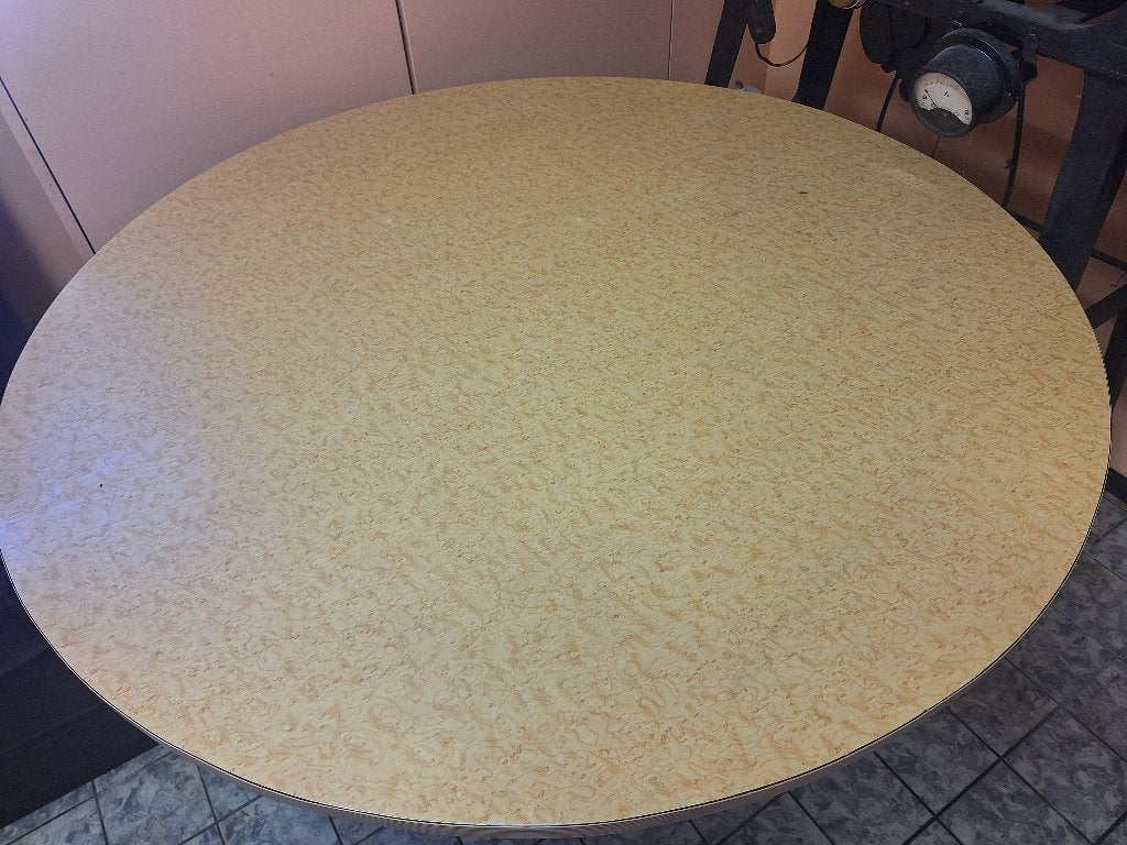 Table ronde sur pied en acier inoxydable, Maison & Meubles, Rond, Comme neuf, Enlèvement, 75 cm ou plus