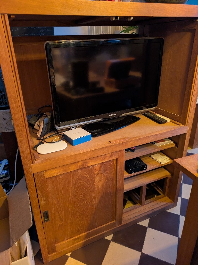 Teak TV kast, Enlèvement, Comme neuf, Teck