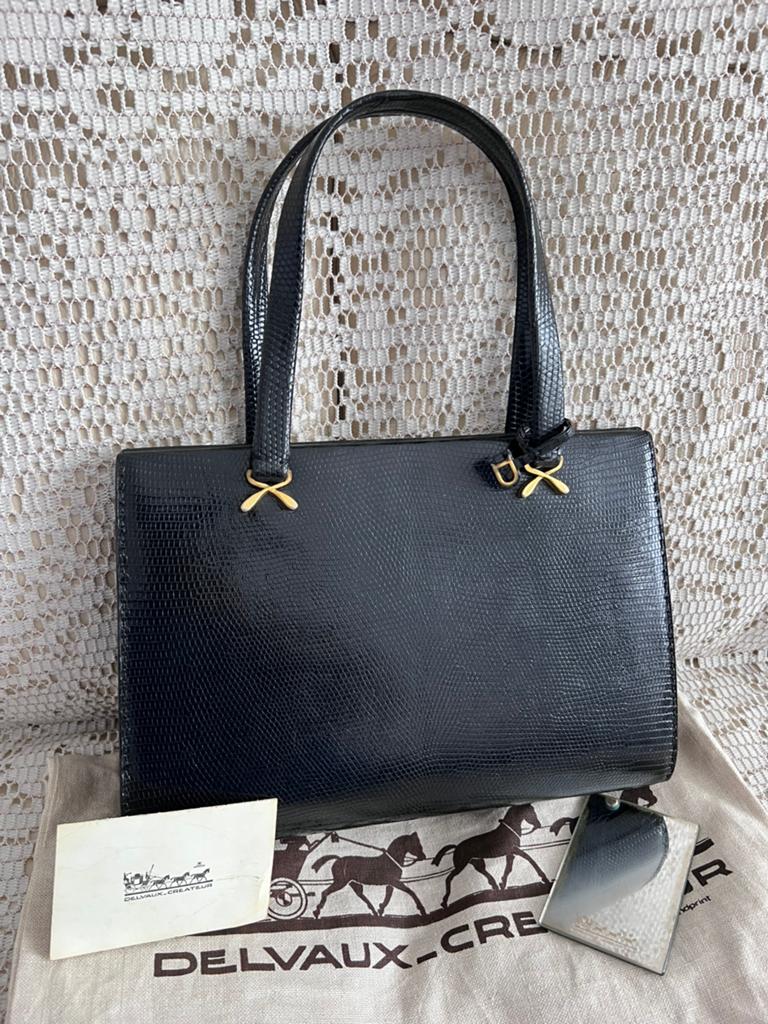 Sac DELVAUX modèle Haïti cuir de lézard, Bijoux, Sacs & Beauté, Sacs | Sacs Femme, Enlèvement ou Envoi, Comme neuf, Noir