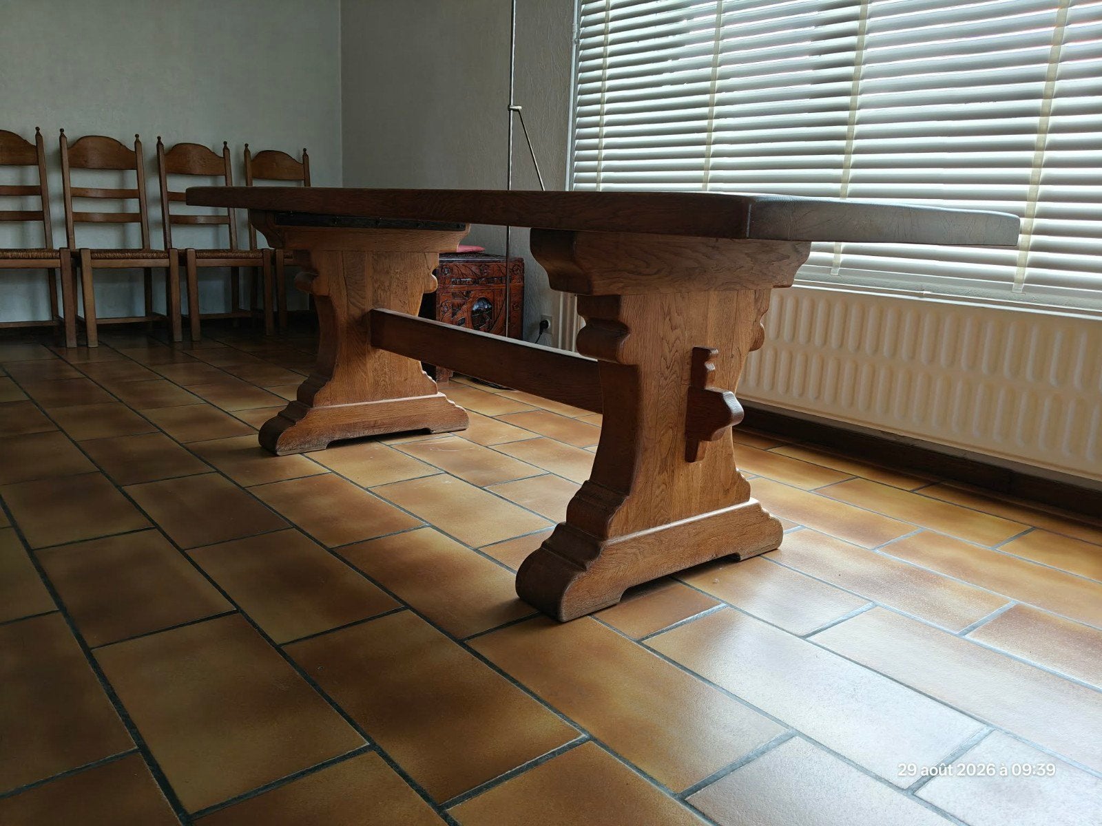 Salle à manger complète en chêne massif, Enlèvement, Utilisé, 6 à 8 chaises