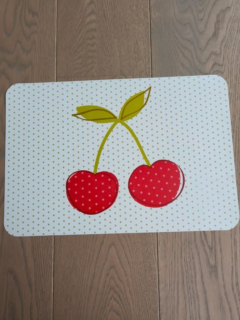 Placemat kersjes, Maison & Meubles, Cuisine | Linge de cuisine, Enlèvement ou Envoi, Comme neuf, Autres couleurs, Set de table