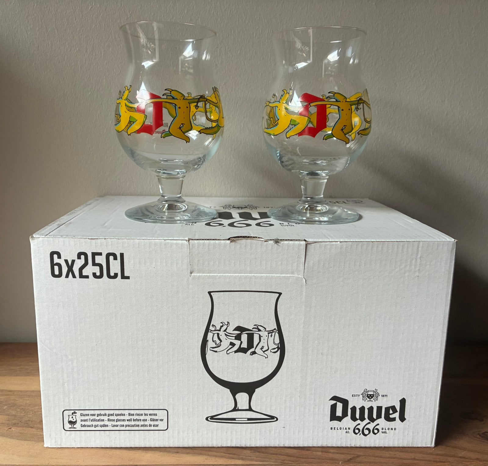 Duvel 666 glazen 25cl, Collections, Enlèvement ou Envoi, Neuf, Duvel