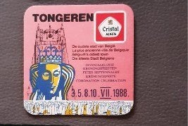 Cristal 1988, fêtes du couronnement de Tongres, Virga Jessa, Enlèvement ou Envoi, Comme neuf, Sous-bock, Autres marques