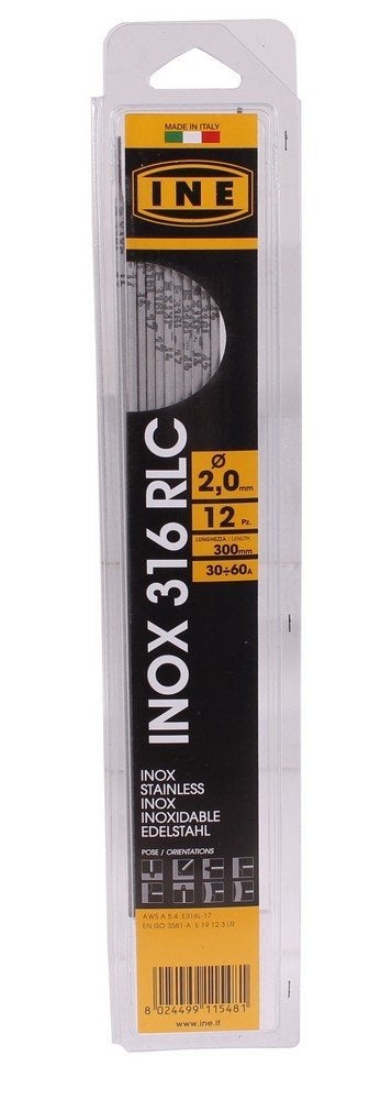 Laselektroden RVS 316RLC 2,0mm 300mm 12st, Verzenden
