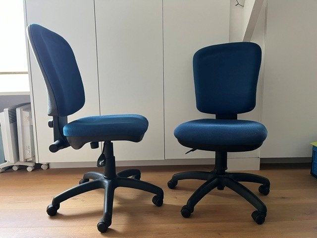 Ensemble de 2 chaises de bureau, Enlèvement, Utilisé, Bleu, Chaise de bureau