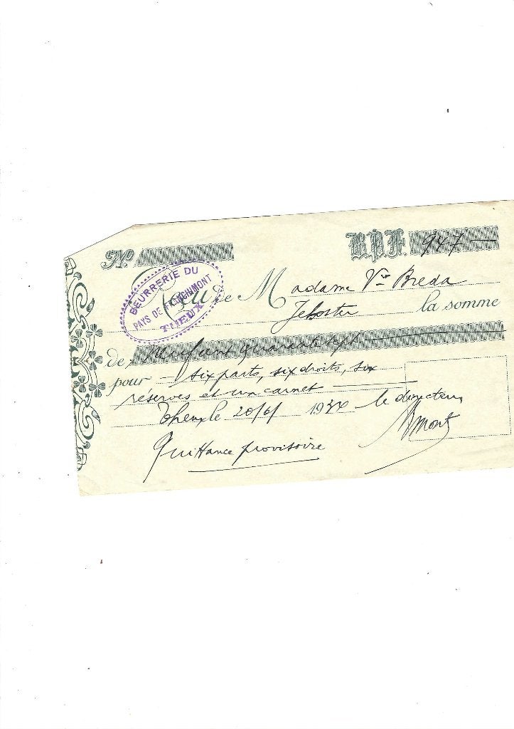 Ancien reçu 1934, Envoi, Utilisé
