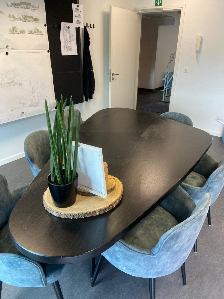 organische eiken eettafel, Huis en Inrichting, Ophalen, Gebruikt, Eikenhout, Landelijk / modern