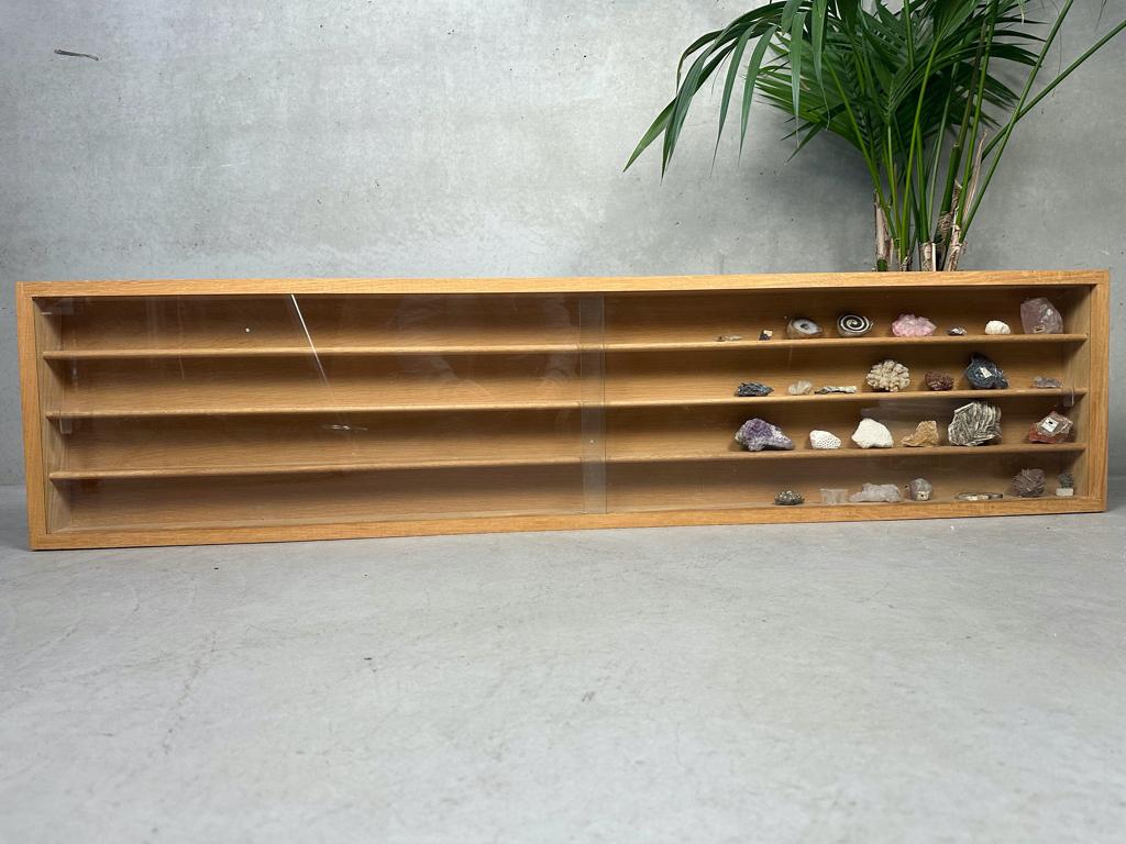 XL wandvitrine voor verzamelingen – eik, Huis en Inrichting, Ophalen, Glas, Met deur(en), 150 tot 200 cm