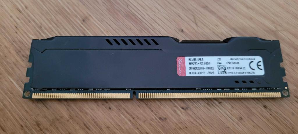 Kingston HyperX Fury 8GB DDR3 1600MHz, Computers en Software, RAM geheugen, 8 GB, DDR3, Ophalen of Verzenden, Zo goed als nieuw