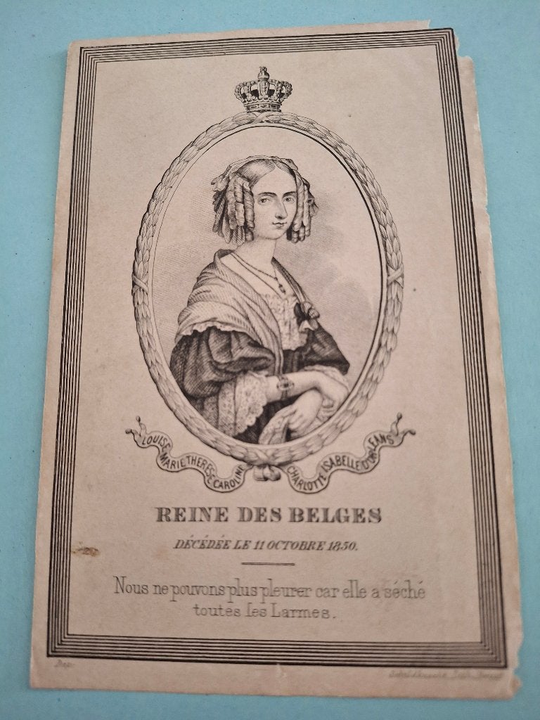 herdenkingsprentje Koningin Marie - Louise, Verzamelen, Verzenden, Gebruikt, Kaart, Foto of Prent