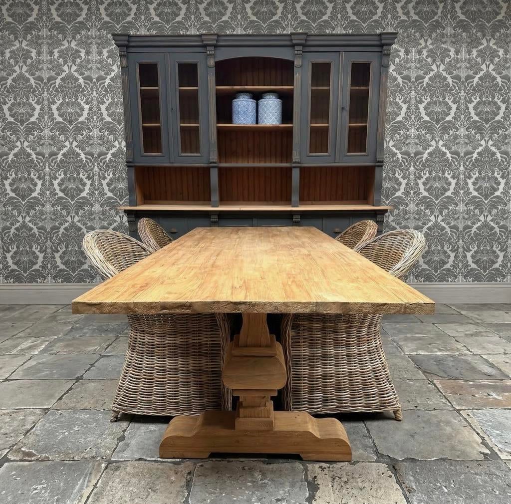 Kloostertafel in massieve teak, Tuin en Terras, Ophalen, Zo goed als nieuw