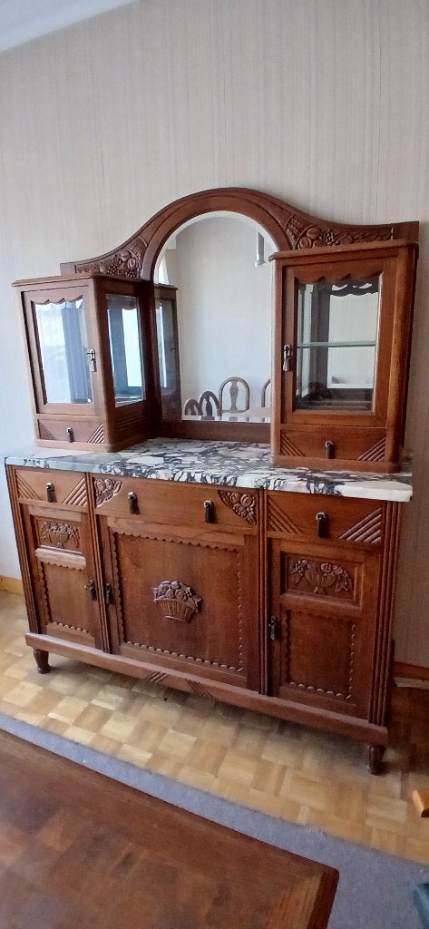 Eetkamer uit vroeg interbellum vintage, Huis en Inrichting, Complete eetkamers, Ophalen, Gebruikt, Eclectisch, 4 tot 6 stoelen