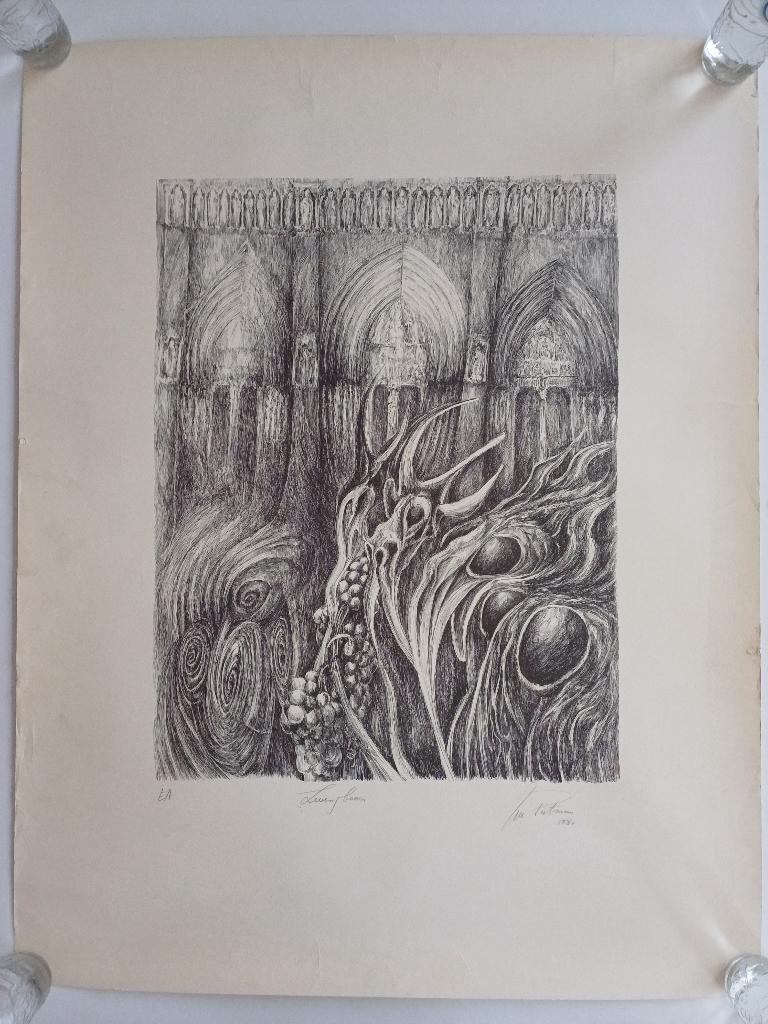 Luc Putman, Levensboom, 1981, Antiek en Kunst, Kunst | Etsen en Gravures, Gravure, Gesigneerd, Ophalen of Verzenden