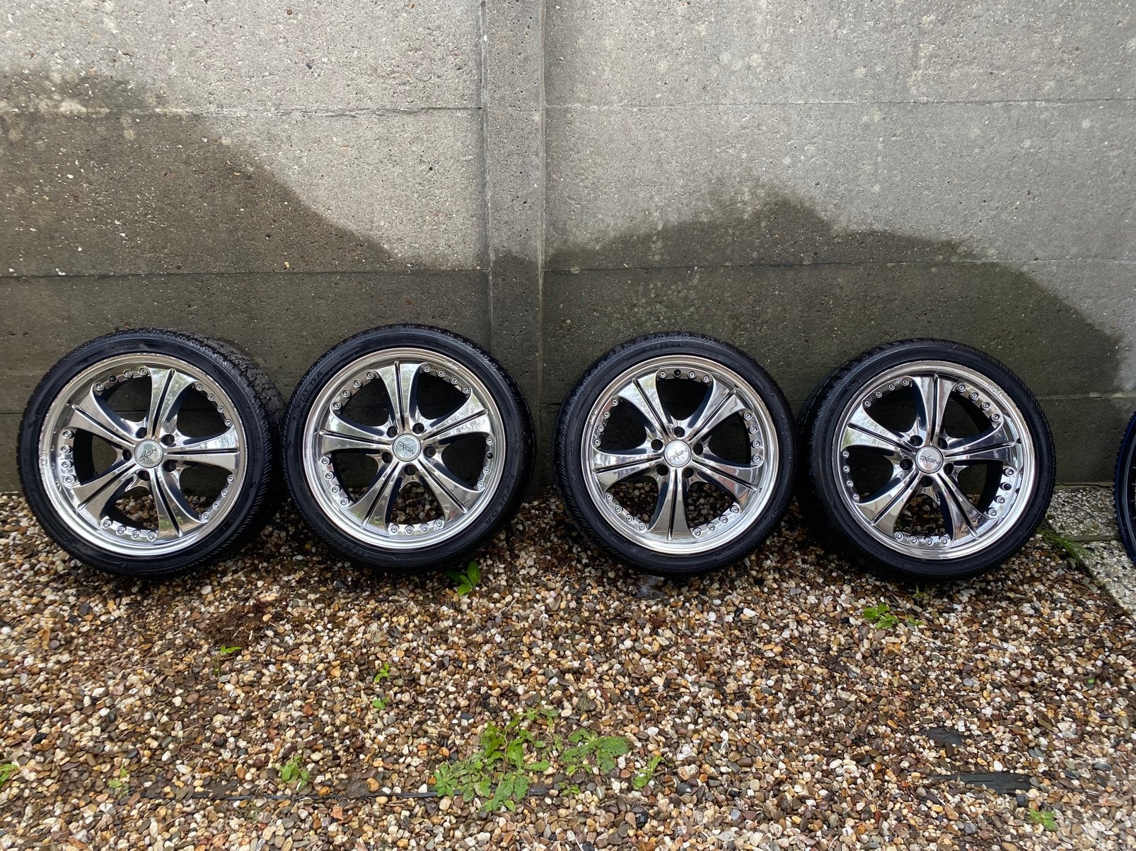18” aluminium velgen chrome shadow voor Audi A4, Auto-onderdelen, Ophalen, 18 inch, Gebruikt, Velg(en)