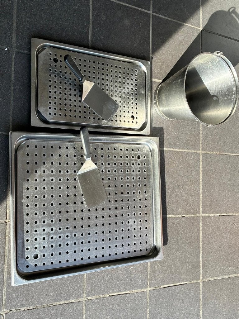 Afdruipplaat Inox en emmer, Ophalen, Minder dan 50 cm, Gebruikt, Minder dan 25 cm