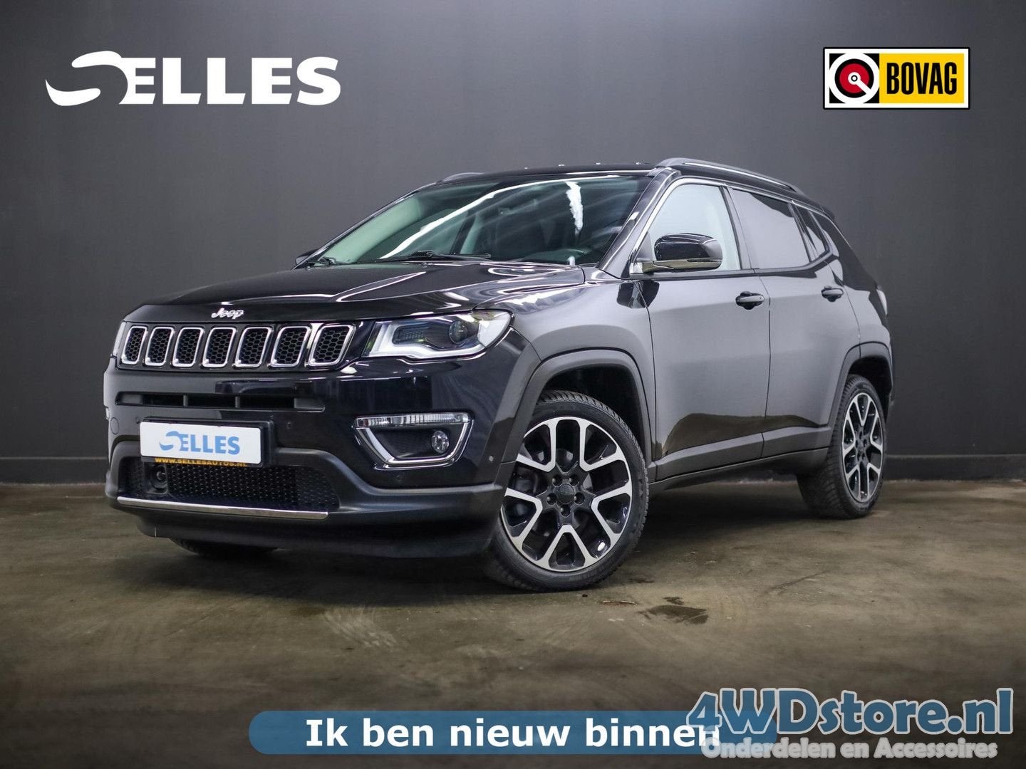 Jeep Compass 1.3T Limited | Stuur en Stoelverwarming | Camer, Auto's, Jeep, Automaat, Zwart, Zwart, Compass