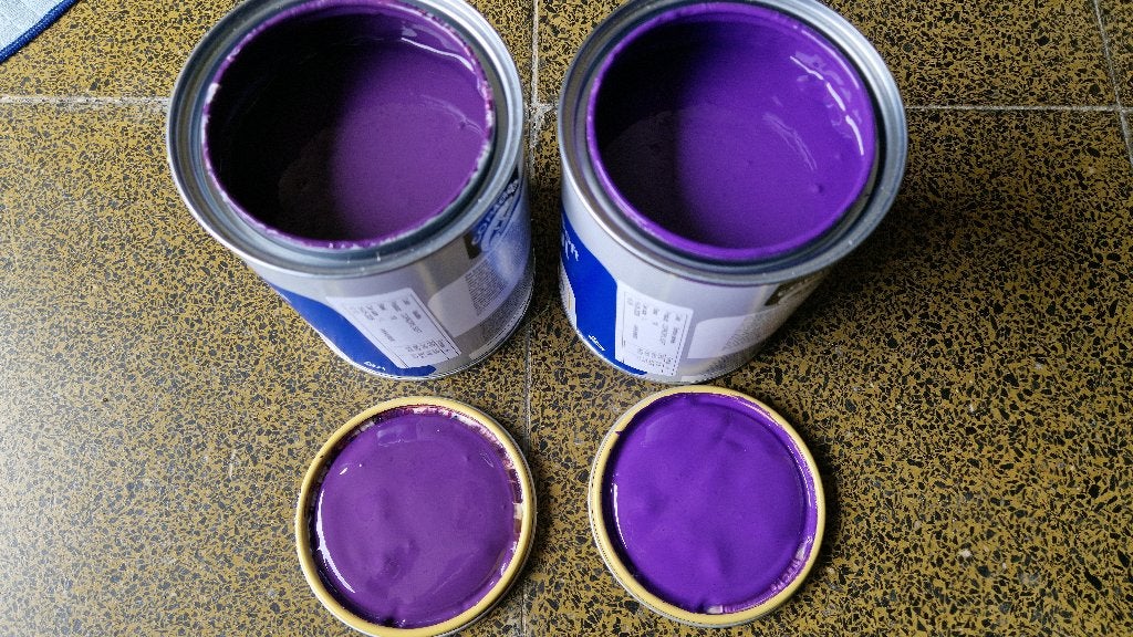 2 pots de peintures violettes décoration intérieure, Bricolage & Construction, Moins de 5 litres, Enlèvement ou Envoi, Comme neuf