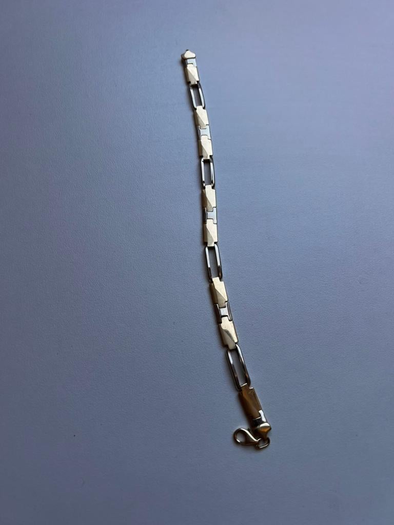 Bracelet en or 14k, Handtassen en Accessoires, Armbanden, Ophalen of Verzenden, Zo goed als nieuw, Wit, Goud