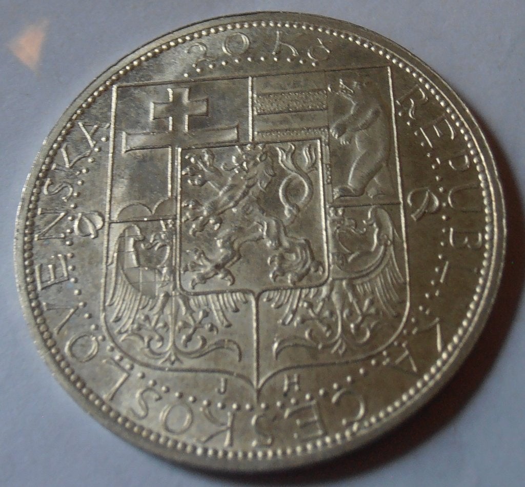 TSECHOSLOWAKIJE 20 KORUN 1937, Ophalen of Verzenden, Losse munt, Zilver