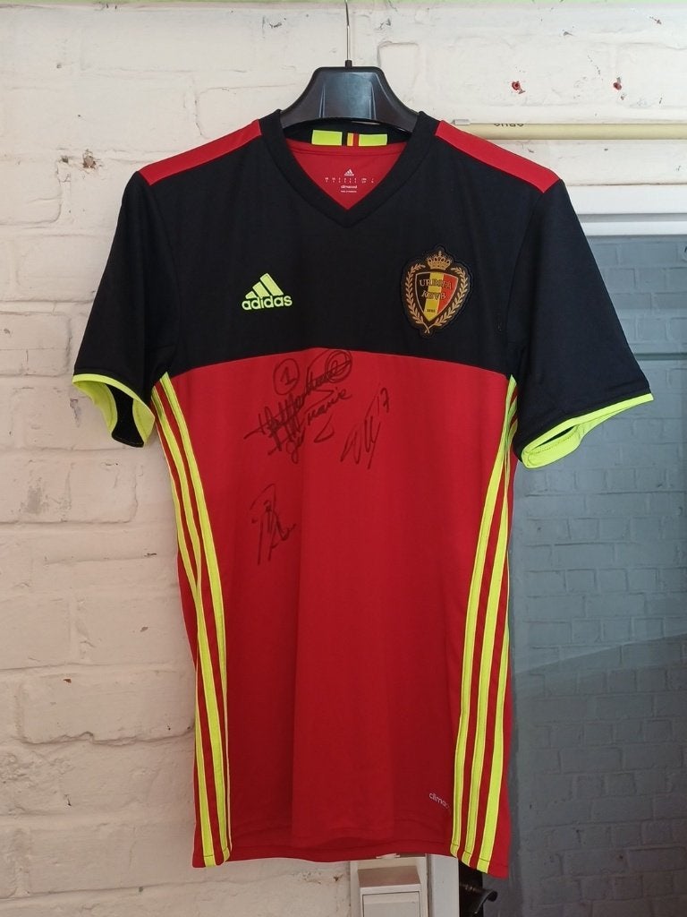 Pull Red Devils signé - Kids M - Thielemans &..., Taille M, Enlèvement ou Envoi, Comme neuf, Maillot